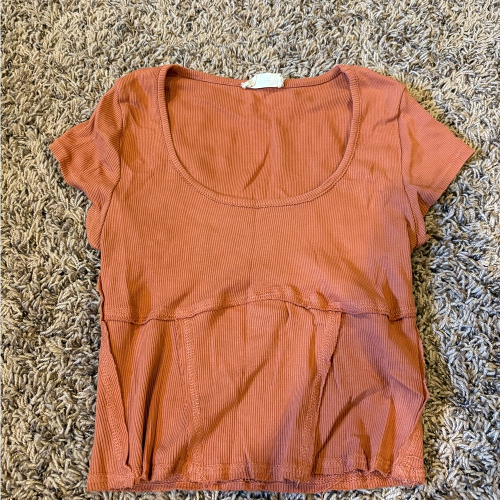 Altar'd State Terracotta Short Sleeve Top